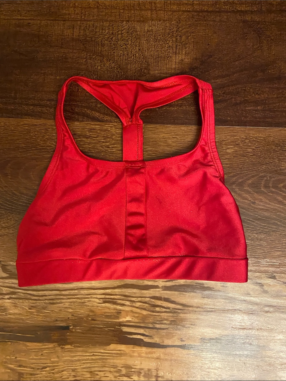 Women’s Red Racerback Sports Bra - Supportive Active Crop